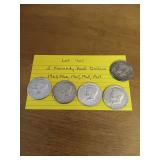 160 5 Kennedy half dollars 1965,1966,1967,1968,1969 160 5 Kennedy half dollars 1965,1966,1967,1968,1969