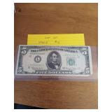 164 1950E five dollar bill 164 1950E five dollar bill
