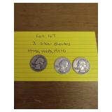 167 3 silver quarters 1944S,1953D,1957D 167 3 silver quarters 1944S,1953D,1957D