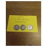 177 3 silver quarters 1944,1945D,1961 177 3 silver quarters 1944,1945D,1961