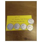 179 5 Kennedy half dollars 1966,1967,1968,1968,1969 179 5 Kennedy half dollars 1966,1967,1968,1968,1969