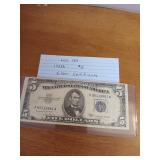 184 1953B five dollar silver certificate 184 1953B five dollar silver certificate