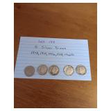 188 5 silver dimes 1948,1949,1956,1958,1962D 188 5 silver dimes 1948,1949,1956,1958,1962D