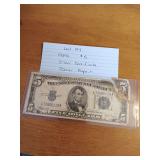 194 1934C five dollar silver certificate corner damage 194 1934C five dollar silver certificate corner damage