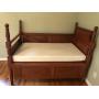 Antique Wooden Child's Bed with 2 Folding Sides