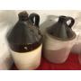 (2) 2-Tone Stoneware Jug Crocks