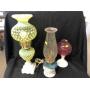 3 Opalescent and Art Glass Fluid Lights