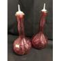 (2) Victorian Cranberry Barber Bottles