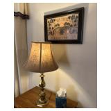 Brass Table Light with Framed Print