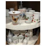 Lazy Susan with Canning Jars, Mugs and Bottles