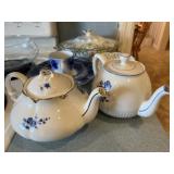 Glass Bowl, Decorative Porcelain and Teapots