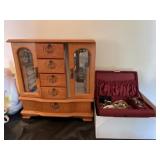 Costume Jewelry with Jewelry Box