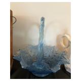 Large Art Glass Basket