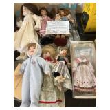 Porcelain and Assorted Dolls