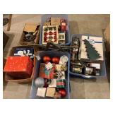 (5) Boxes of Christmas Ornaments and Decor