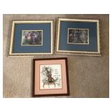 (2) Framed Prints with Framed Needlepoint