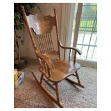 Oak Plant Seat Rocker