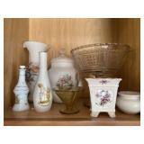 Paint Decorated Glassware & Decorative Porcelain