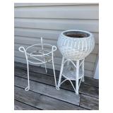 Wicker Planter with Plant Stand