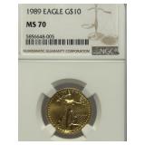 1989 $10 Gold Eagle MS70 NGC
