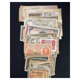 (55+) Pcs. Vintage Foreign Currency, WWII, etc.