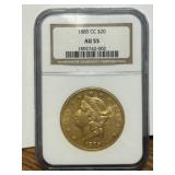 1885 CC $20 Gold Au55 NGC