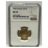 1993 $10 Gold Eagle MS70 NGC