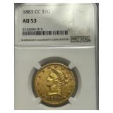 1883 CC $10 Gold Au53 NGC