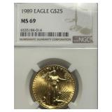 1989 $25 Gold Eagle MS69 NGC