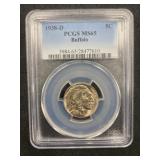 1938-D Buffalo Nickel, MS65