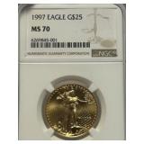 1997 $25 Gold Eagle MS70 NGC