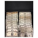 $22.00 in Silver Certificates, 3 Funny Backs,