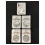 (5) MS 69 Silver Eagles