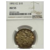 1892 CC $10 Gold Au55 NGC