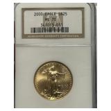 2000 $25 Gold Eagle MS70 NGC