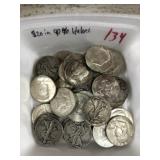 $20.00 in 90% Silver Halves