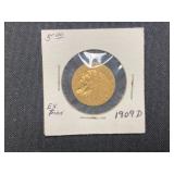 1909-D Indian Head $5 Gold Piece