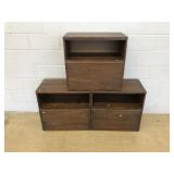 (3) Wooden Cabinets