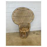 Woven Fan Back Peacock Chair