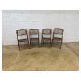 Set of 4 Vtg. Bamboo Adirondack Folding Chairs