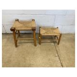 2 Rush Seat Stools