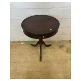 Mahogany 1-drawer Drum Table
