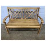 Modern Wooden Slatted Seat Bench