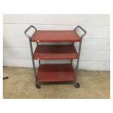 Vtg. Metal Rolling Serving Cart