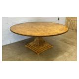 Antique Birdseye Circular Banquet Table