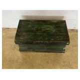 Vtg. Green Painted Wooden Tool Chest