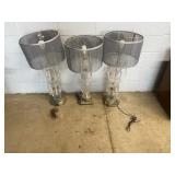 (3) Glass Decorative Table Lamps
