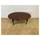 Mahogany Queen Anne Style Oval Coffee Table