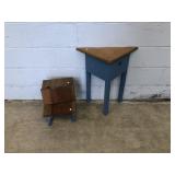 Small Corner Table & Doll Size School Desk