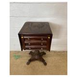 Empire Mahogany 3-drawer Drop Leaf Stand